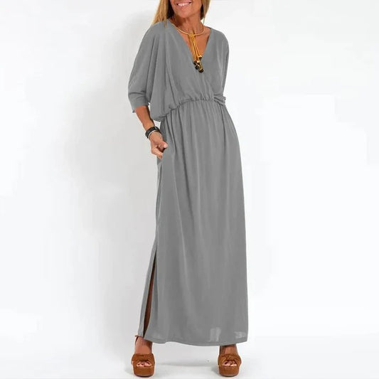 Long vintage dress with side slit - Kulepo™